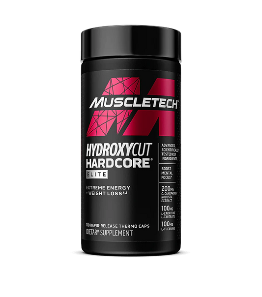 MuscleTech Hydroxycut Hardcore Elite Fat Burner Capsules 50 Servings - Caffeine anhydrous 270mg | Svpplements