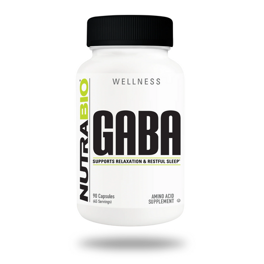 NutraBio GABA Sleep Support Capsules 45 Servings - GABA 1000mg | Svpplements