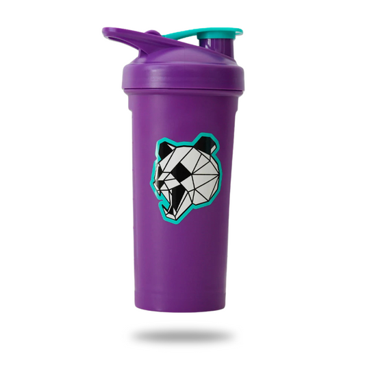 Panda Supps | Purple & Blue Angry Panda Head | Shaker - Product Front | Svpplements