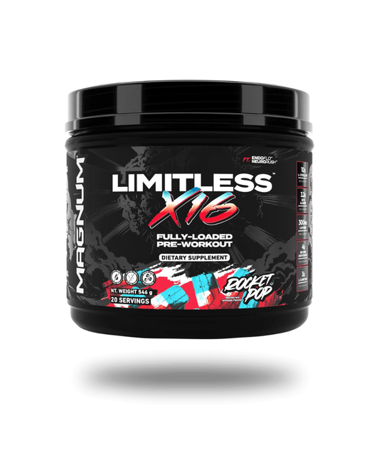 Magnum Limitless X16 Pre-Workout Powder 1 Serving Supplement Facts - L-Citrulline 10g | Svpplements