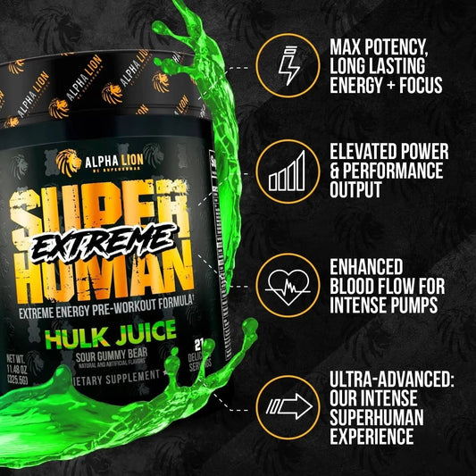 Alpha Lion Extreme Pre-Workout Powder 21 Servings Supplement Facts - L-Citrulline 4000mg | Svpplements