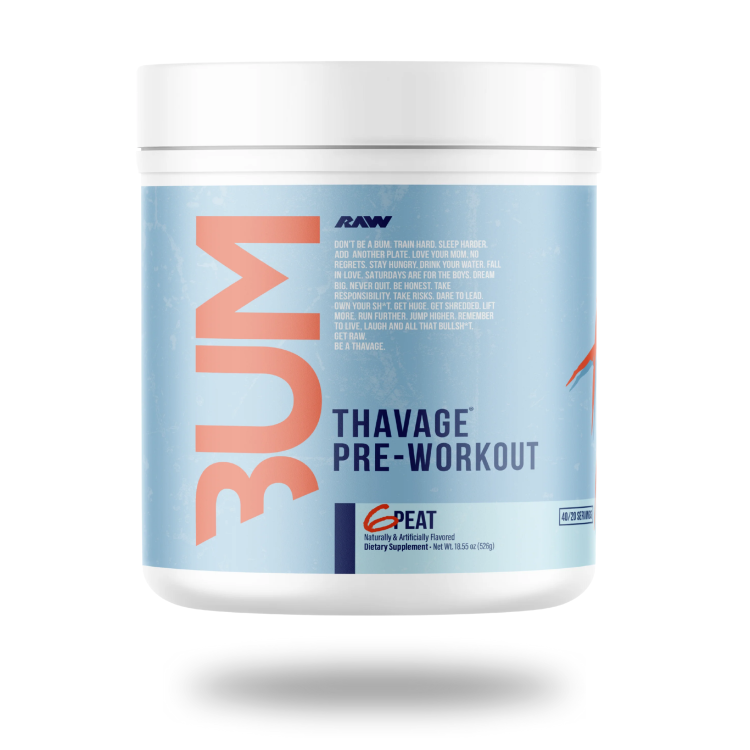 Raw Nutrition X CBUM | Bum Thavage | Pre-Workout | 40 Serving