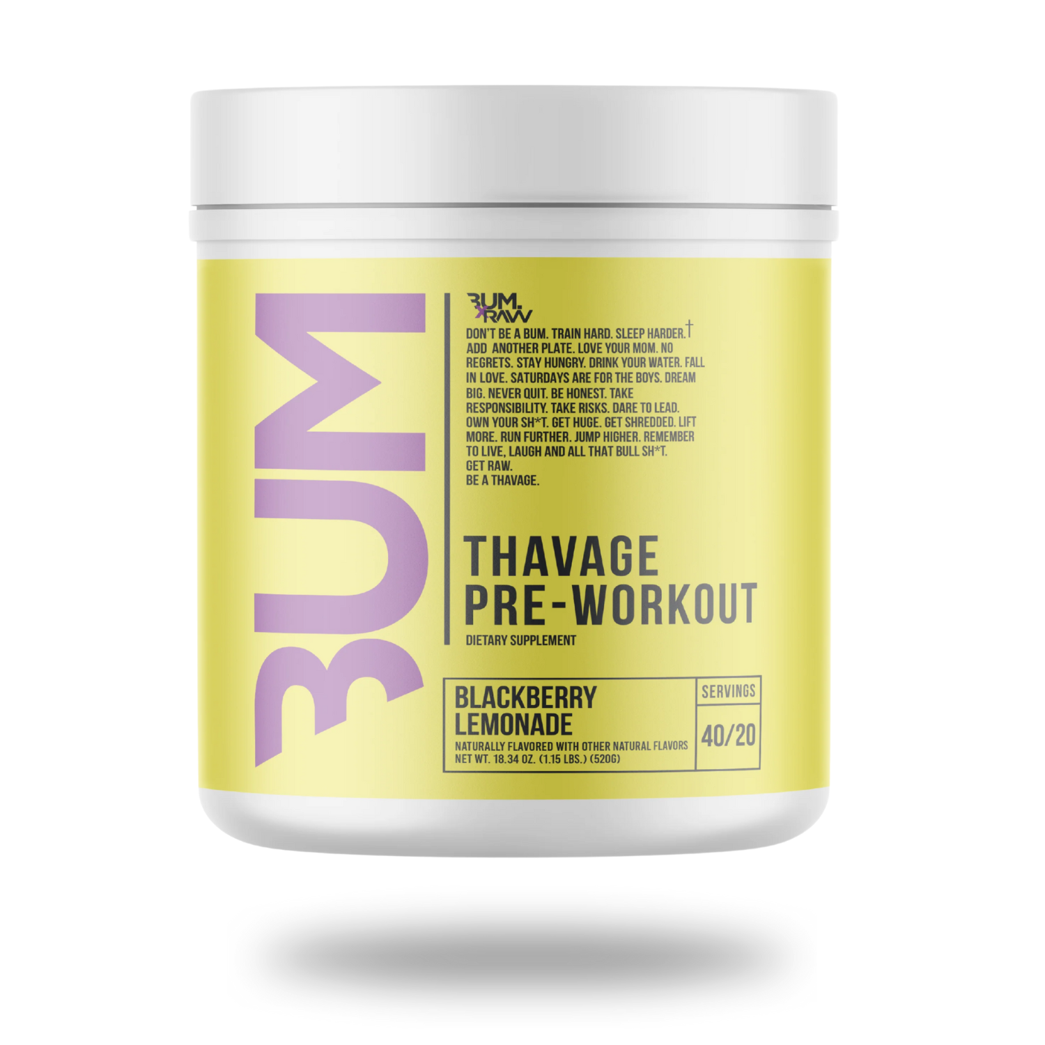 Raw Nutrition X CBUM | Bum Thavage | Pre-Workout | 40 Serving