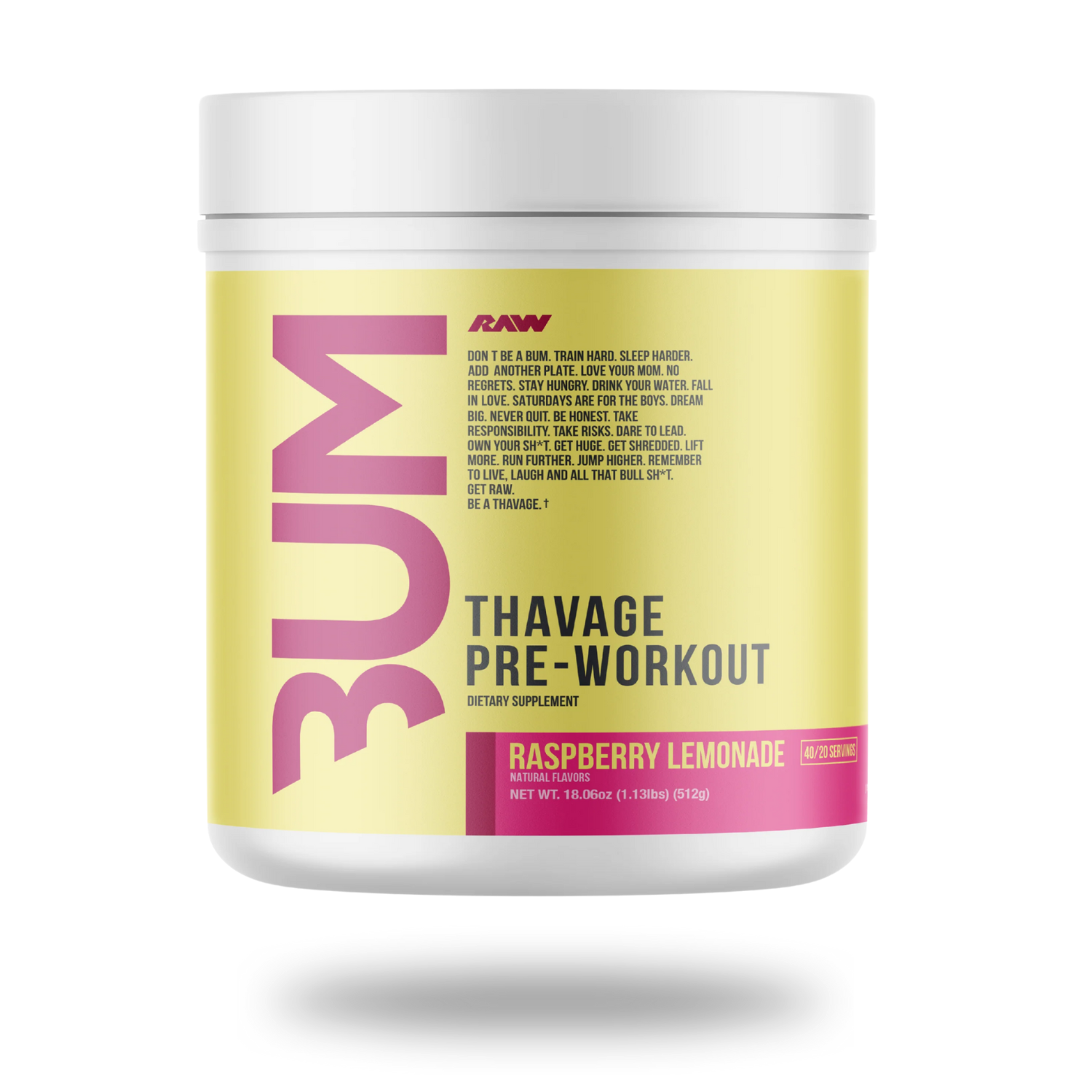 Raw Nutrition X CBUM | Bum Thavage | Pre-Workout | 40 Serving