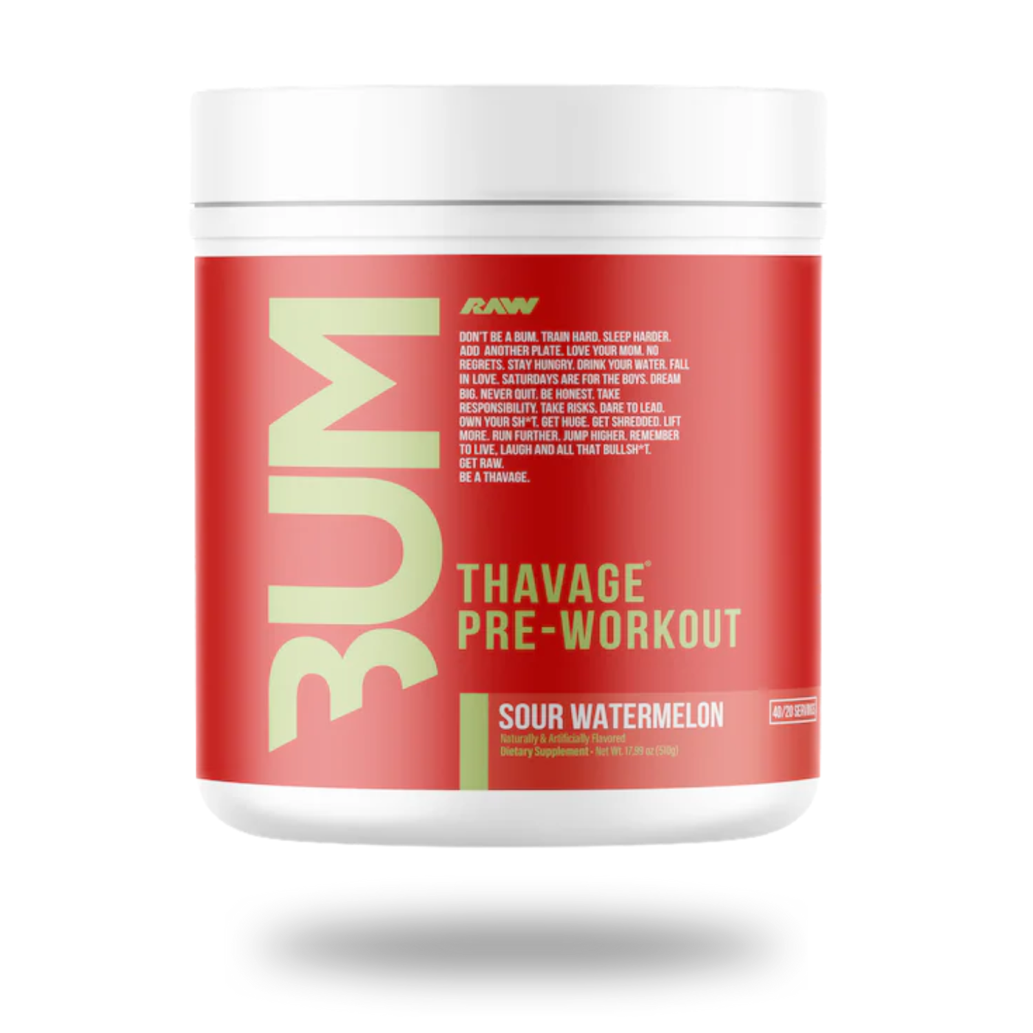 Raw Nutrition X CBUM | Bum Thavage | Pre-Workout | 40 Serving