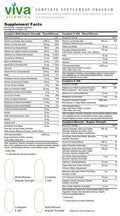 Viva Vitamins CSP Packs Daily Vitamin Pack 30 Servings Supplement Facts - Vitamin C 500mg | Svpplements