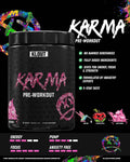 Klout KARMA Focus Pre-Workout Powder 20 Servings Supplement Facts - L-Citrulline 2500mg | Svpplements