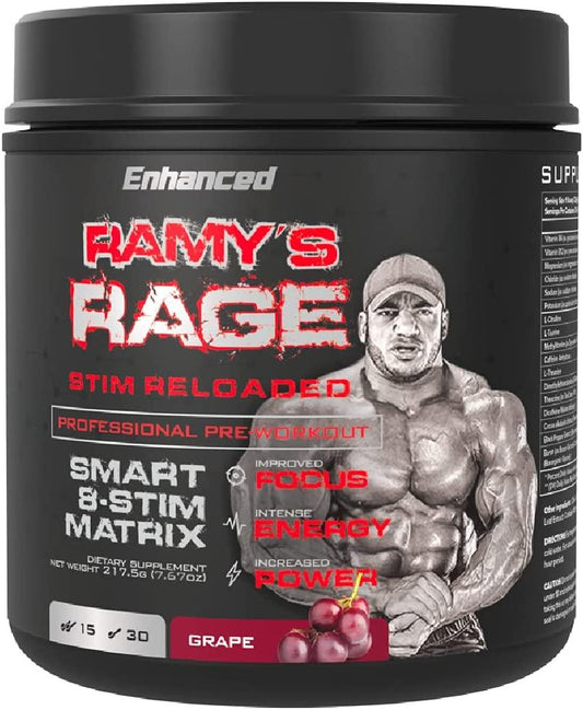 Ramy's Rage Stim Reloaded Pre-Workout Powder 30 Servings - L-Taurine 3000mg | Svpplements