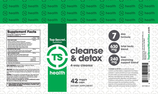 Top Secret Nutrition 7 Day Cleanse Detox Capsules 14 Servings Supplement Facts - Lactobacillus acidophilus | Svpplements