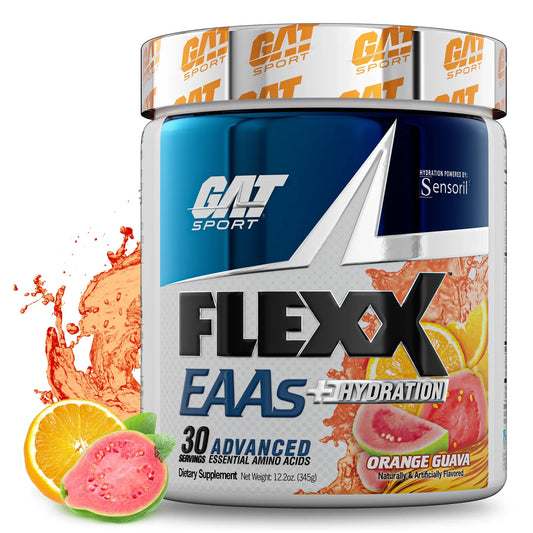 GAT Sport Flexx EAAs Amino Powder 30 Servings Supplement Facts - L-Leucine 2500mg | Svpplements