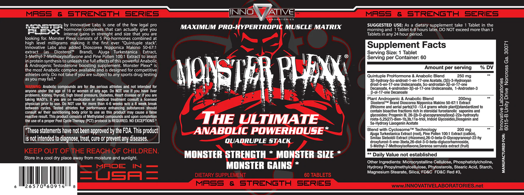 Innovative Labs: Monster Plexx (Prohormone)