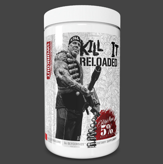 5 Nutrition Kill It Reloaded Pre-Workout Powder 25 Servings Supplement Facts - L-Citrulline 4000mg | Svpplements