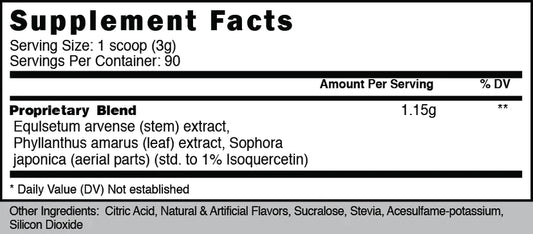 Prime Nutrition Waterloss Stim-Free Capsules 90 Servings Supplement Facts - Equisetum unknown | Svpplements