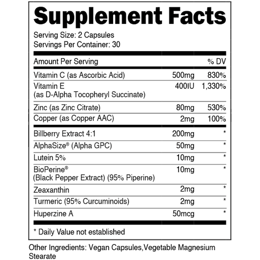 Bucked Up Bullseye Hybrid Pre-Workout Powder 30 Servings Supplement Facts - Citrulline Malate 6000mg | Svpplements